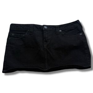 True Religion Black Denim Mini Skirt – Size 32 | Y2K Edge | Statement Style |